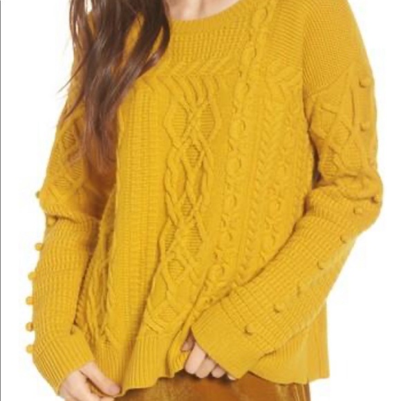 Madewell Sweaters - Madewell Knit Bobble Sweater Yellow Mustard M Wool